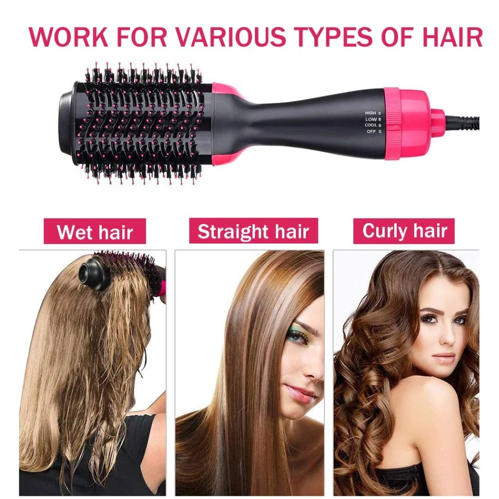 Один шаг фен Styler электрическая выпрямляющая щетка Volumizer горячий выпрямитель большой горячий воздух щетка для волос 1000 Вт 110-240 В