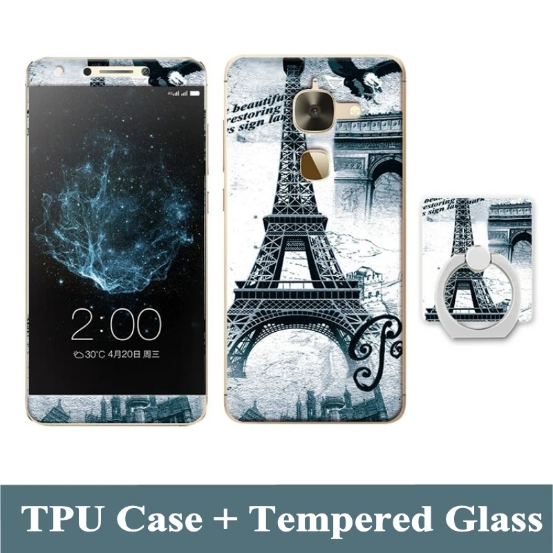 3D Cartoon Case For Letv Le 2 X527 Tempered Glass Film Finger Ring TPU Kickstand Patterned Cover for LeEco Pro X620 | Мобильные