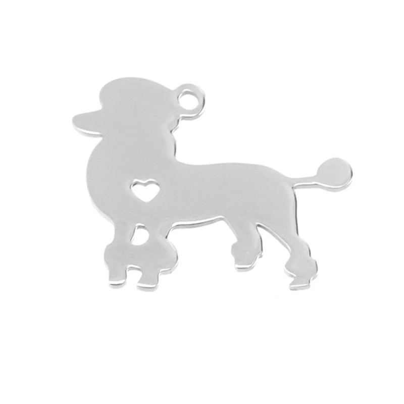 Оптовая продажа 10 шт. блестящий кулон для собаки из нержавеющей стали Маленький
