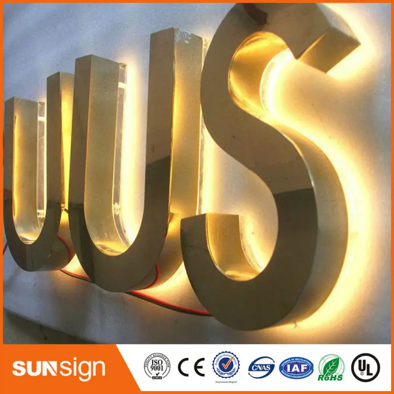 Водонепроницаемые наружные большие светодиодные буквы с обратной подсветкой