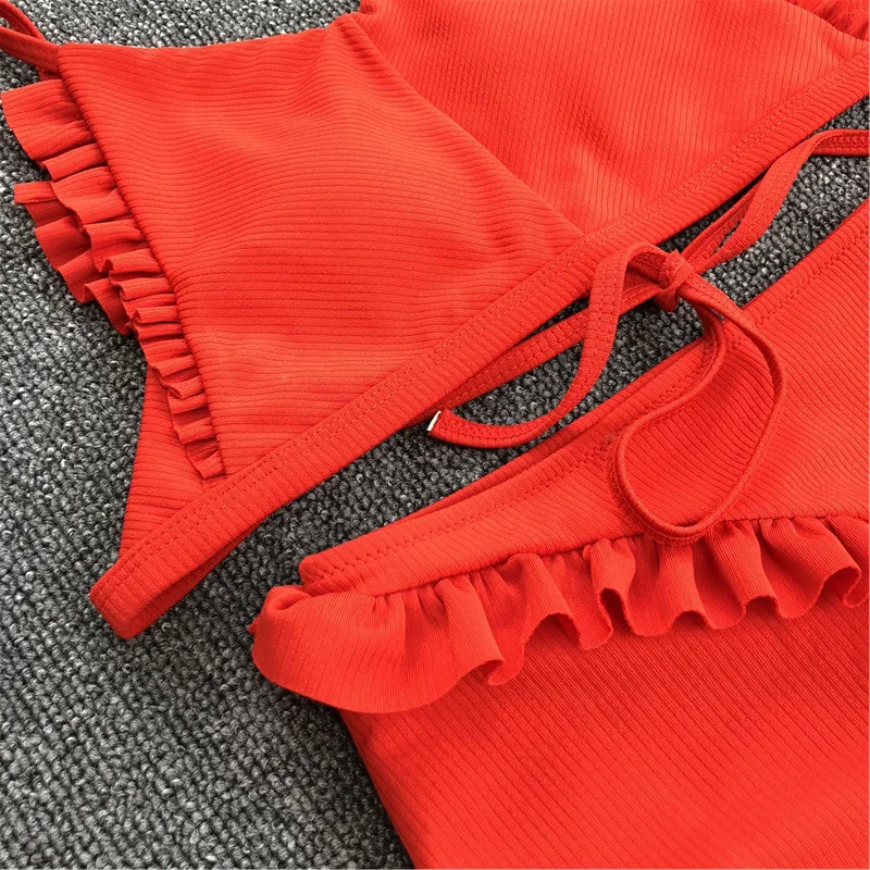 Новый комплект бикини с эффектом пуш-ап женский купальный костюм высокой талией