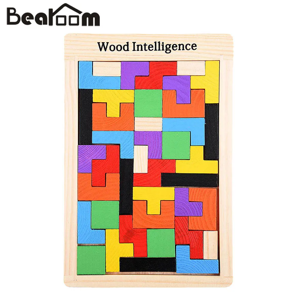 Bearoom Обучающие игрушки 3D головоломка геометрическая форма деревянная игрушка DIY