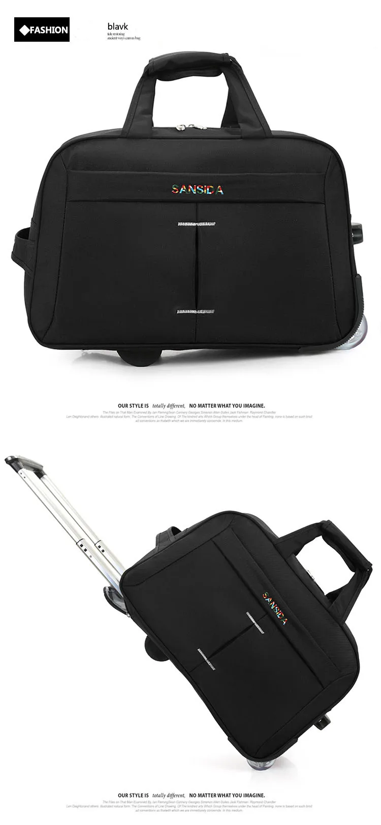 Women Waterproof High Capacity Travel Bag Thick Style Rolling Suitcase Trolley Luggage Lady Men Travel Bags Suitcase with Wheels