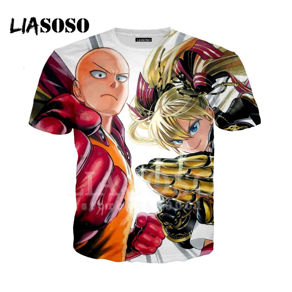 LIASOSO новинка 3D принт для женщин и мужчин ONE PUNCH MAN Saitama Genos Tatsumaki футболка летняя