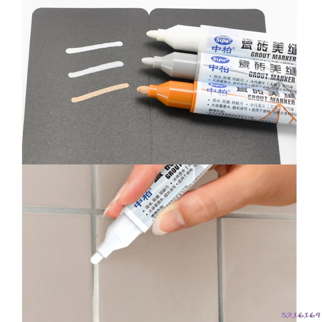 

Grout Pen Tile Gap Repair 3 Colors Pen White Tile Refill Waterproof Mouldproof