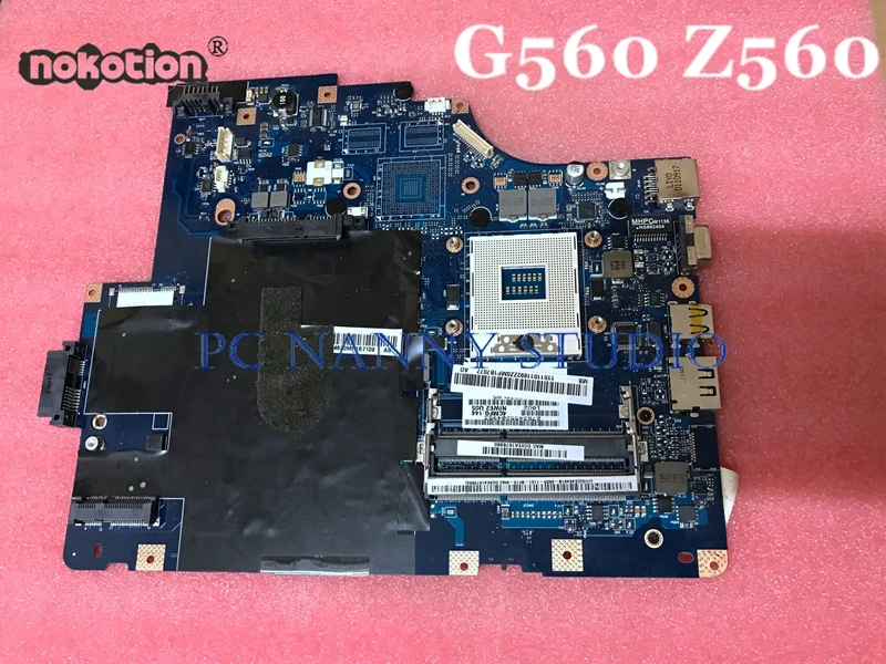 NOKOTION LA-5752P материнская плата для lenovo G560 Z560 ноутбук HM55 DDR3 Материнская плата протестирована