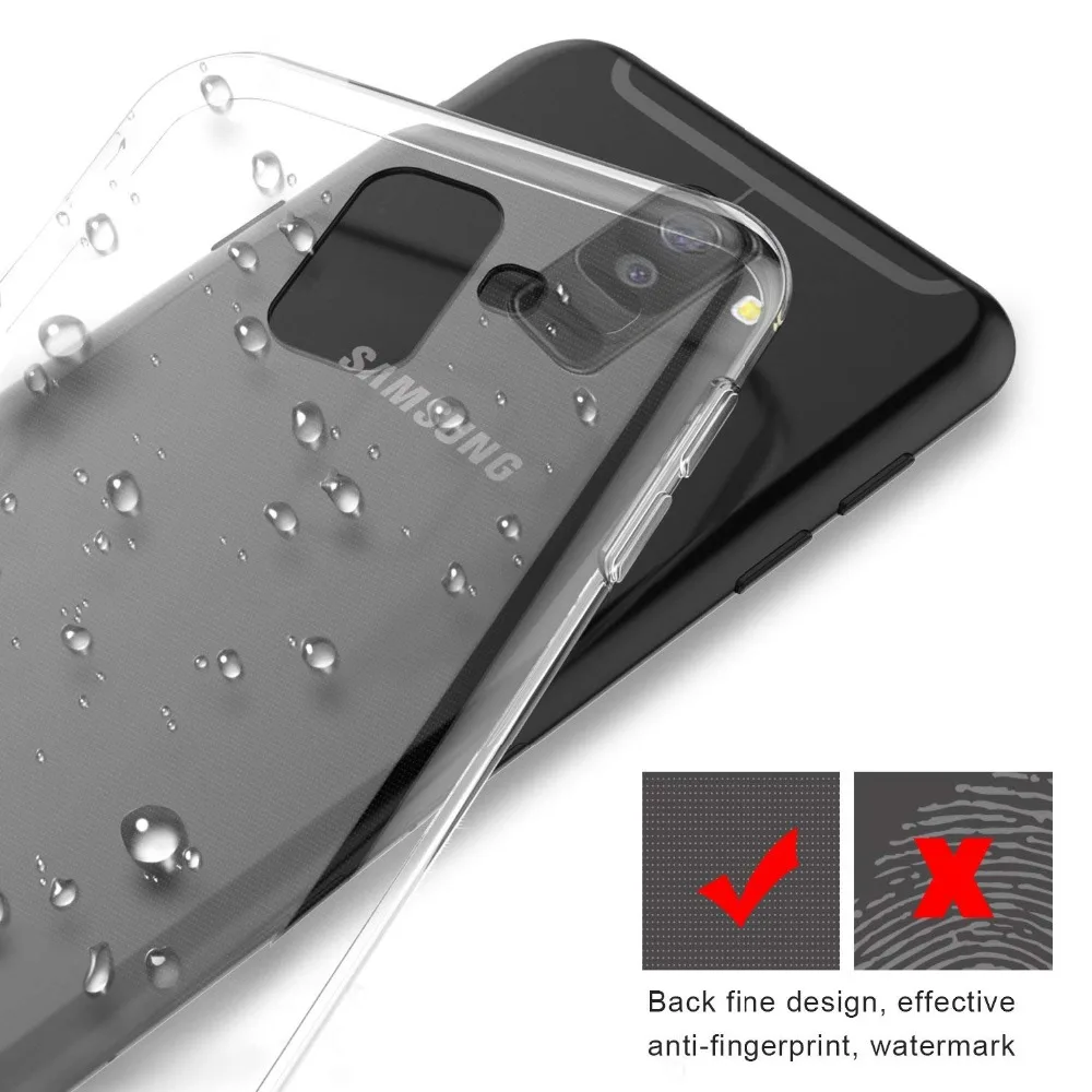 Для Galaxy J8 2018 SM-J800F чехол Прозрачный Мягкий ТПУ силиконовый для задней крышки samsung