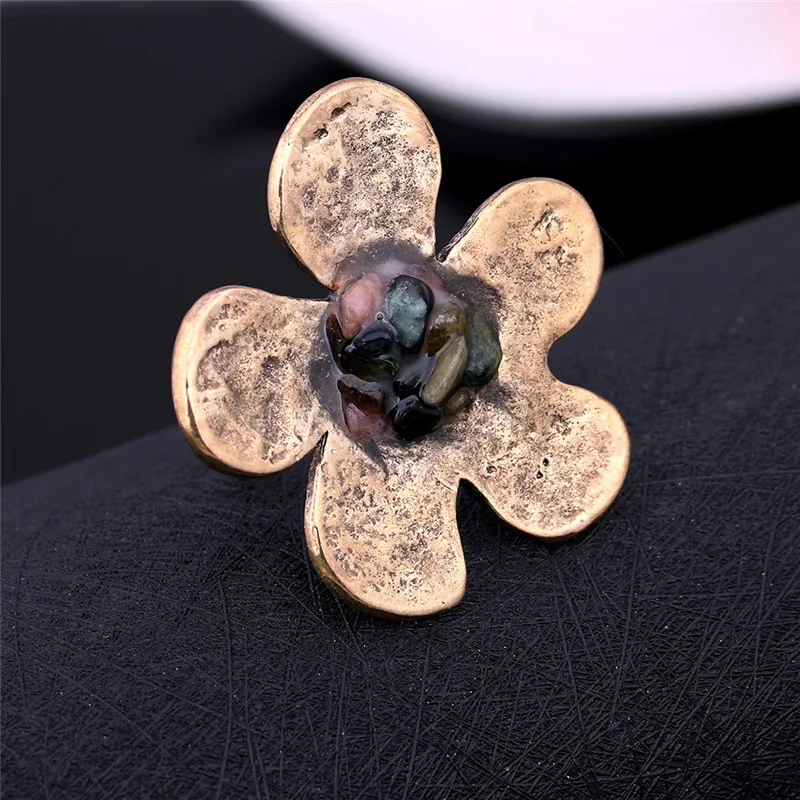 Женское Винтажное кольцо с цветами adolph модное регулируемое в стиле панк виде