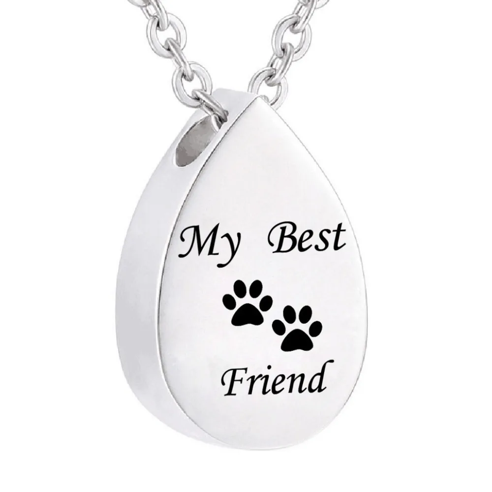 My Best frien Pet Paw print Waterproof ожерелье с кремационной урной ювелирные изделия из
