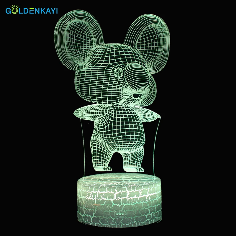 3D Koala Светодиодные ночные светильники атмосферная настольная лампа сенсорный