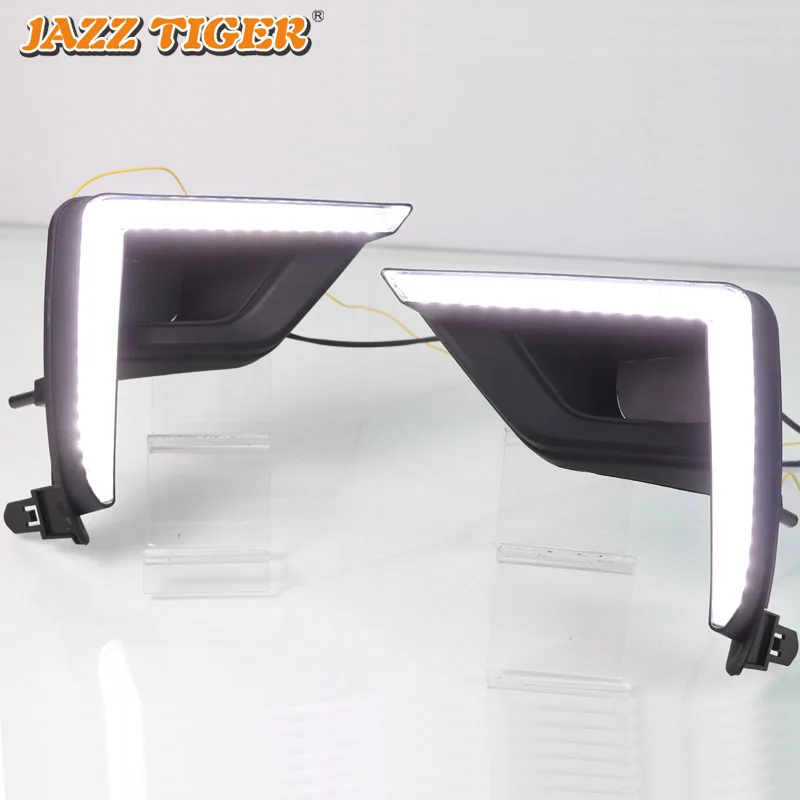 JAZZ TIGER, плавный сигнал поворота, функция 12 В, автомобильный DRL светильник, светодиодный светильник дневного света для Toyota Land Cruiser Prado 150