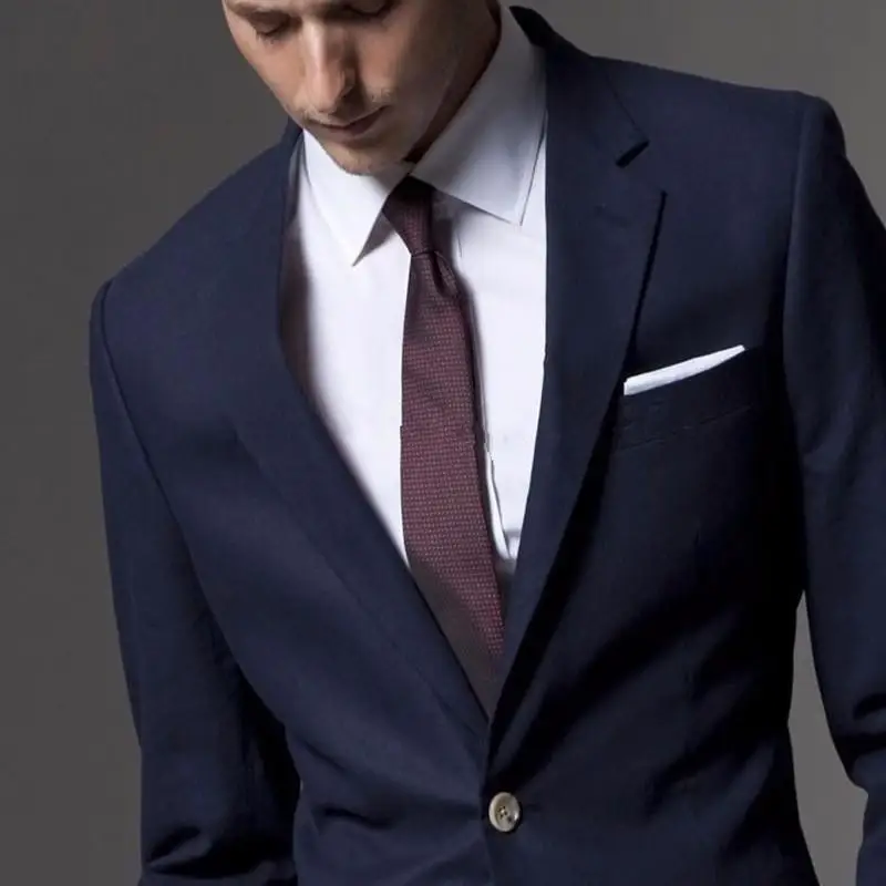 As the model pics Wuzhiyi Нарядные Костюмы для свадьбы темно-синий мужской костюм Slim Fit Жених смокинги индивидуальные костюм bespoke свет Темно-синие свадебные костюмы для мужчин - Цвет: As the model pics