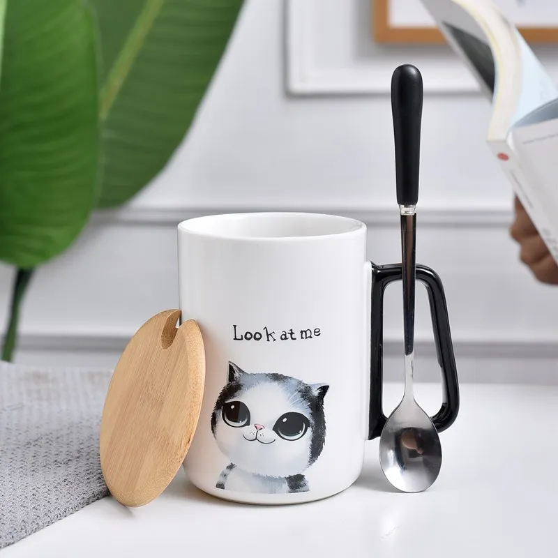 Новинка 2019 милые кружки из керамики с рисунком кота и собаки кофейные чашки для