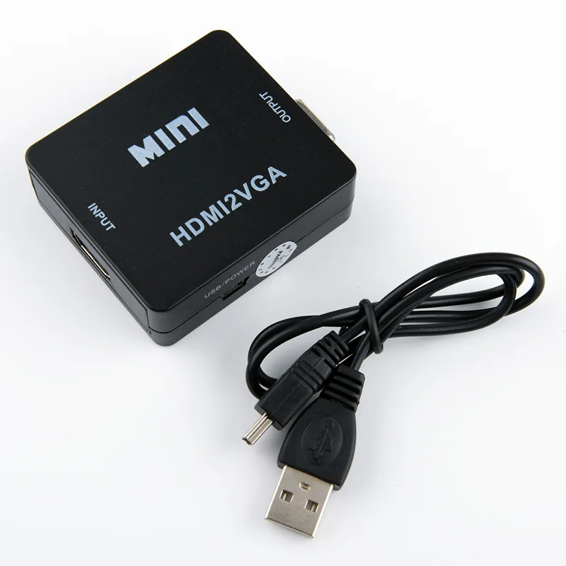 Мини HDMI вход на VGA выход видео преобразователь адаптер с аудио мощностью HDMI2VGA Box