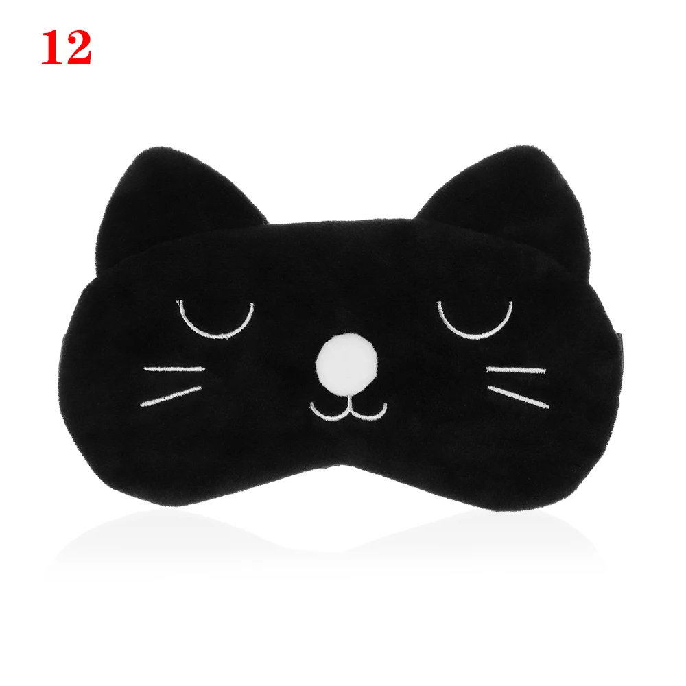 Style 12 1 шт., маска для сна с милым животным, повязка на глаза, повязка на глаза, кролик, мультяшный ворс, дорожный тент для глаз, плюшевые инструменты для ухода за глазами - Цвет: Style 12