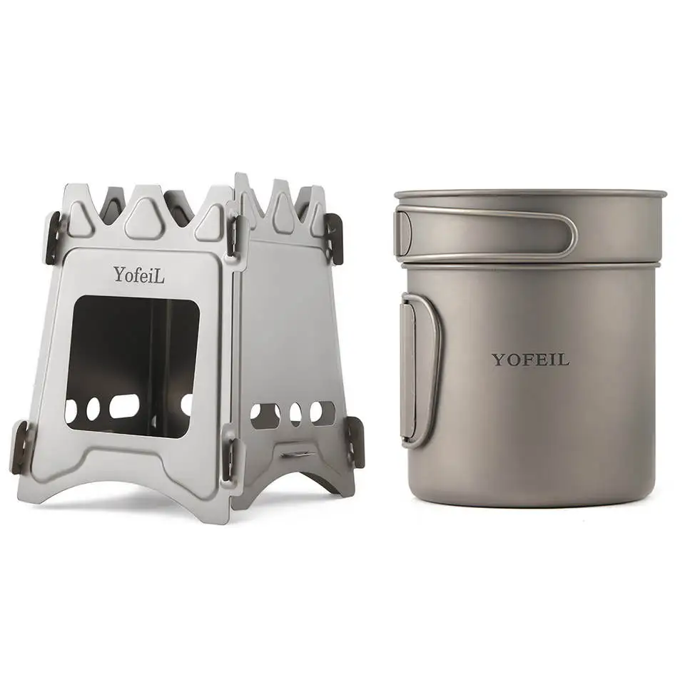 Package2 Yofeil pure titanium деревянная плита для кемпинга, ультра-светильник, портативное складное оборудование для приготовления пищи, набор для пикника, пешего туризма - Цвет: Package2