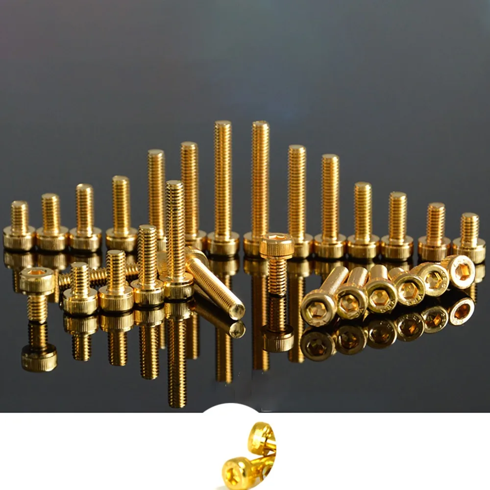 20Pcs M2 M2.5 M3 M4 M5 Allen Screw Hex Socket Knurled Cap Cup Head Titanium Gold Plated Bolts Length 4-35mm | Обустройство дома