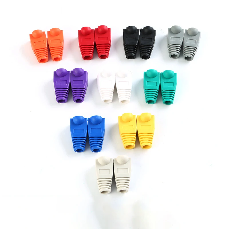 100 шт. CAT5E CAT6 RJ45 шапки Ethernet сетевой кабель сброс напряжения сапоги Разъем