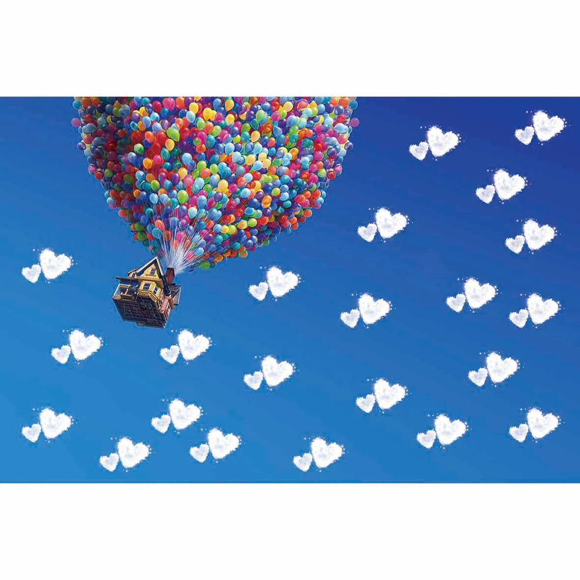 Allenjoy photography background balloons house cloud heart blue sky backdrop photobooth photo studio photocall professional | Электроника