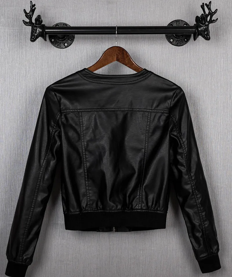 Женская кожаная куртка осенняя повседневная из искусственной кожи C3433|leather jacket