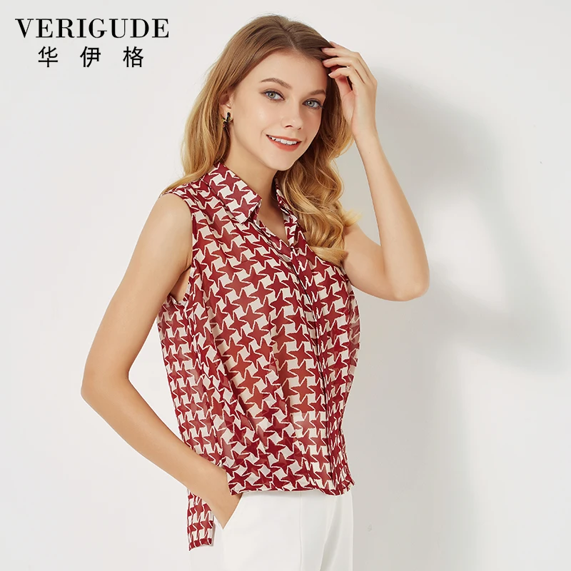 Veri Gude 2017 Женские Летние Стиль Шифон Блузка Женщины Plaid Блузки Свободные Топы