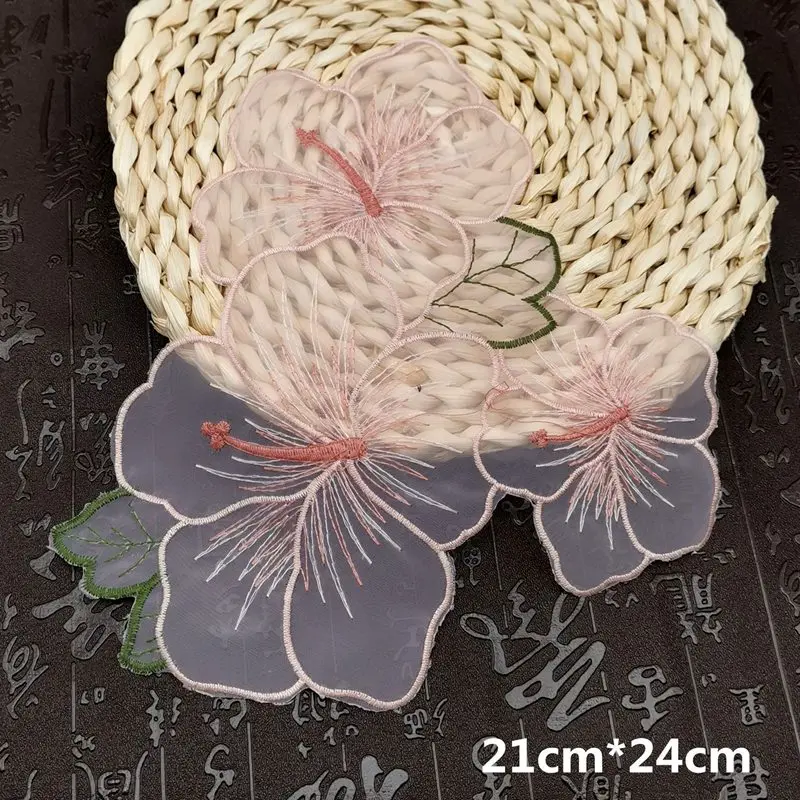 Кружевная прозрачная сетчатая вышивка тканевые наклейки из органзы diy