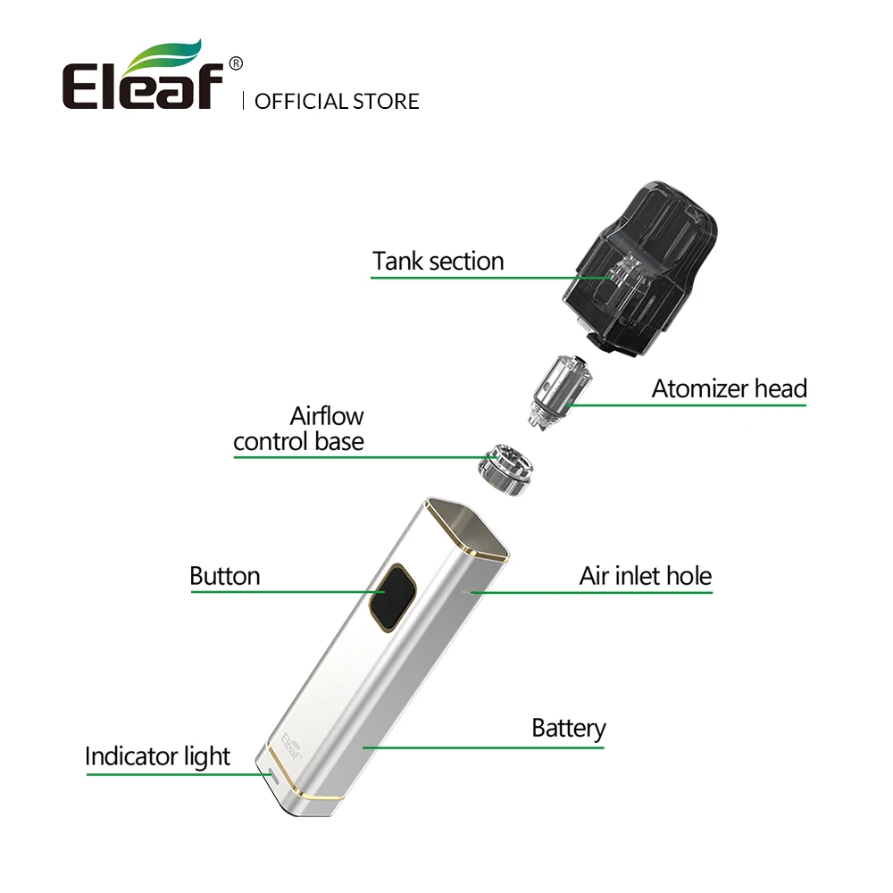 Оригинальный набор Eleaf iTap 30 Вт max со встроенным аккумулятором 800 мАч 2 мл картридж 0