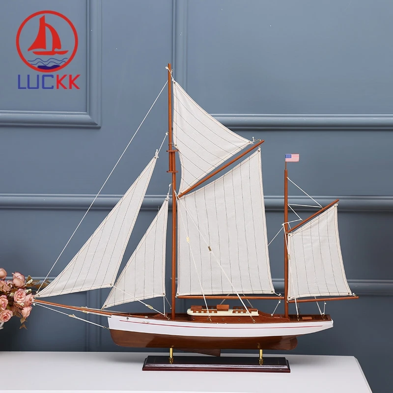 Деревянная модель корабля LUCKK 90 см в американском стиле винтажное белое