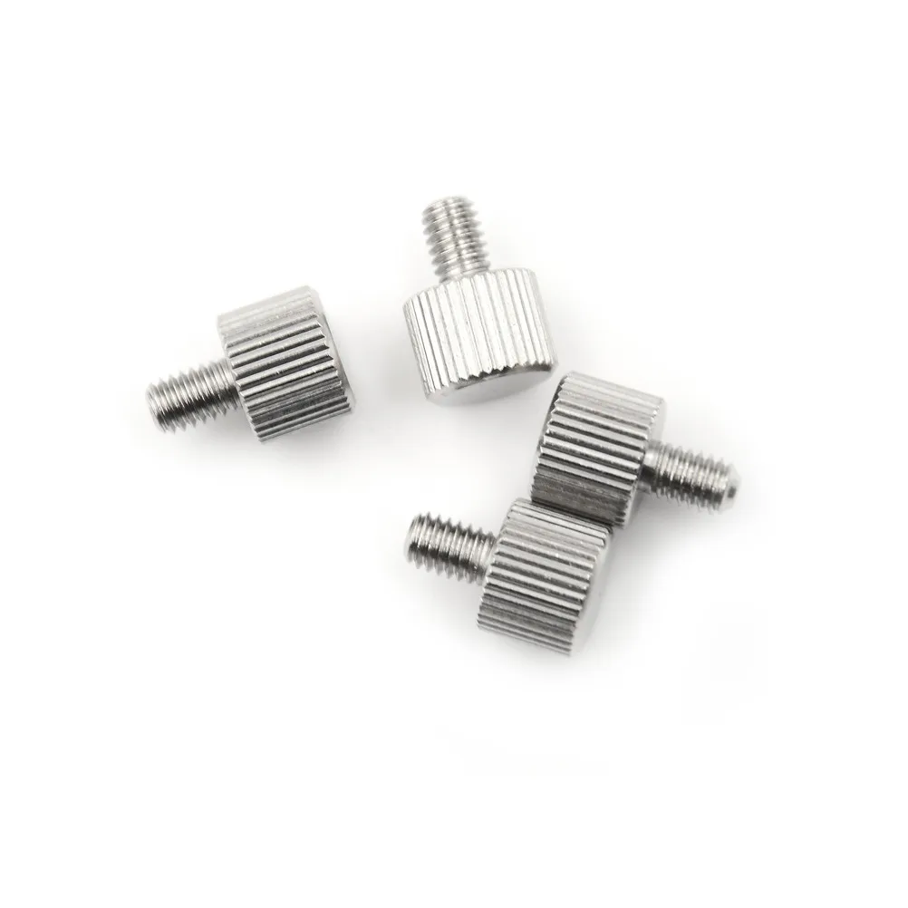 

4PCS Hand Tighten Computer Screws Toolless Thumb Screw M4 X 6mm New Stainless Steel Knurling Flat Head Knurled Thumb Screw