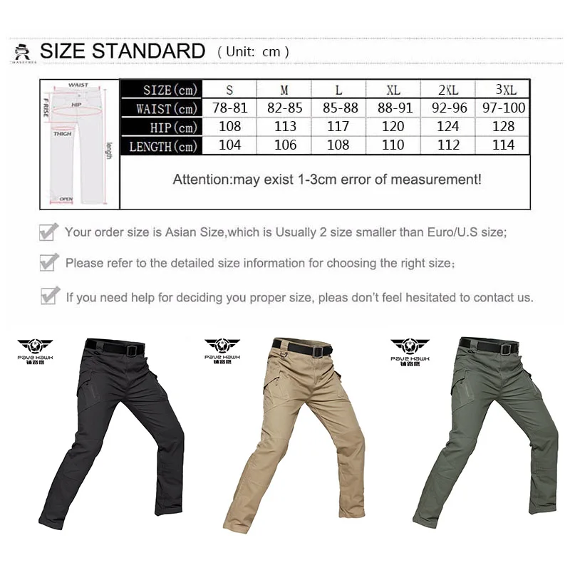 

IX9 City Tactical Cargo Pants Men Combat SWAT Army Military Pants Multi Pockets Stretch Flexible Man Waterproof Cotton Trousers