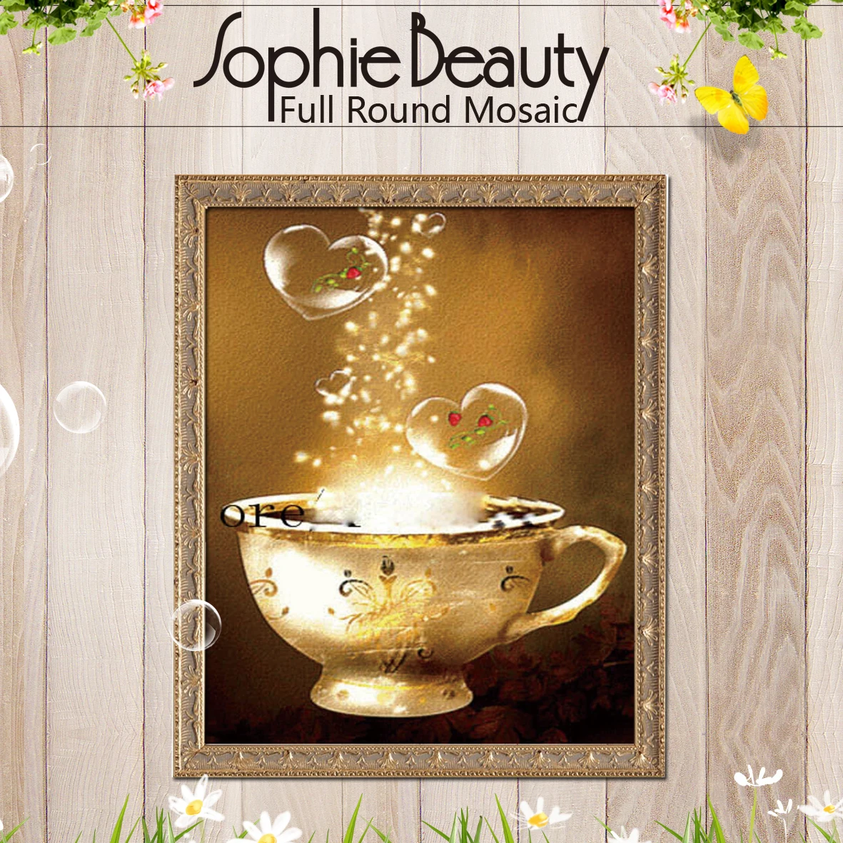 Картина из круглых страз Sophie Beauty мозаика для вышивки крестиком Золотая чашка