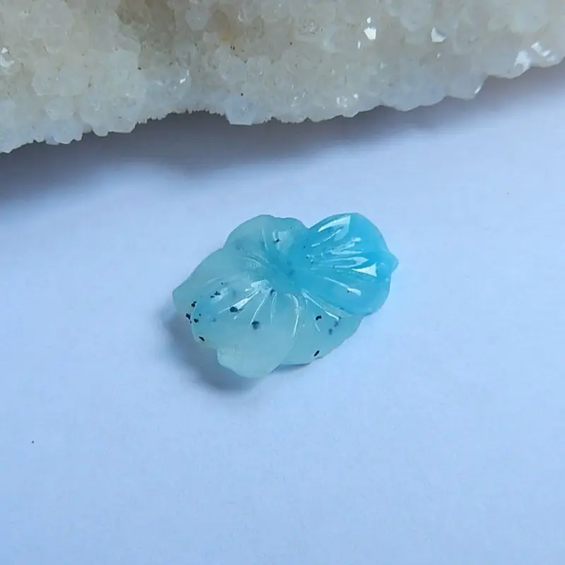 Натуральный камень резной цветок драгоценный кабошон Ларимар бусина 20x15x5 мм 1 50 г