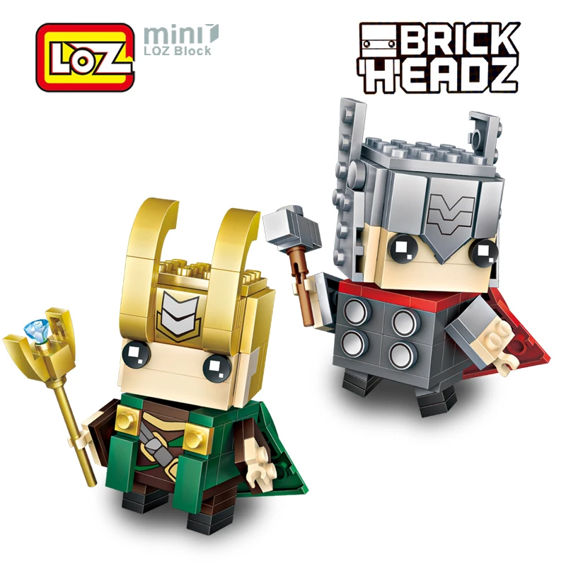 LOZ Thor Loki God модель супергероя мини конструктор голова кирпича Фигурки игрушки для