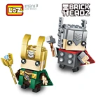 LOZ Thor Loki God модель супергероя мини-конструктор голова кирпича Фигурки игрушки для возраста 6 + официально авторизованные
