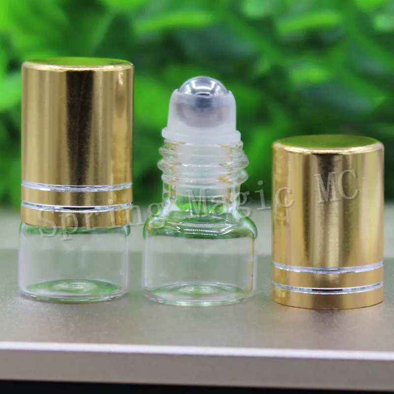 50 шт./упаковка 1 мл Янтарный/прозрачный стеклянный рулон на бутылке образец ткань