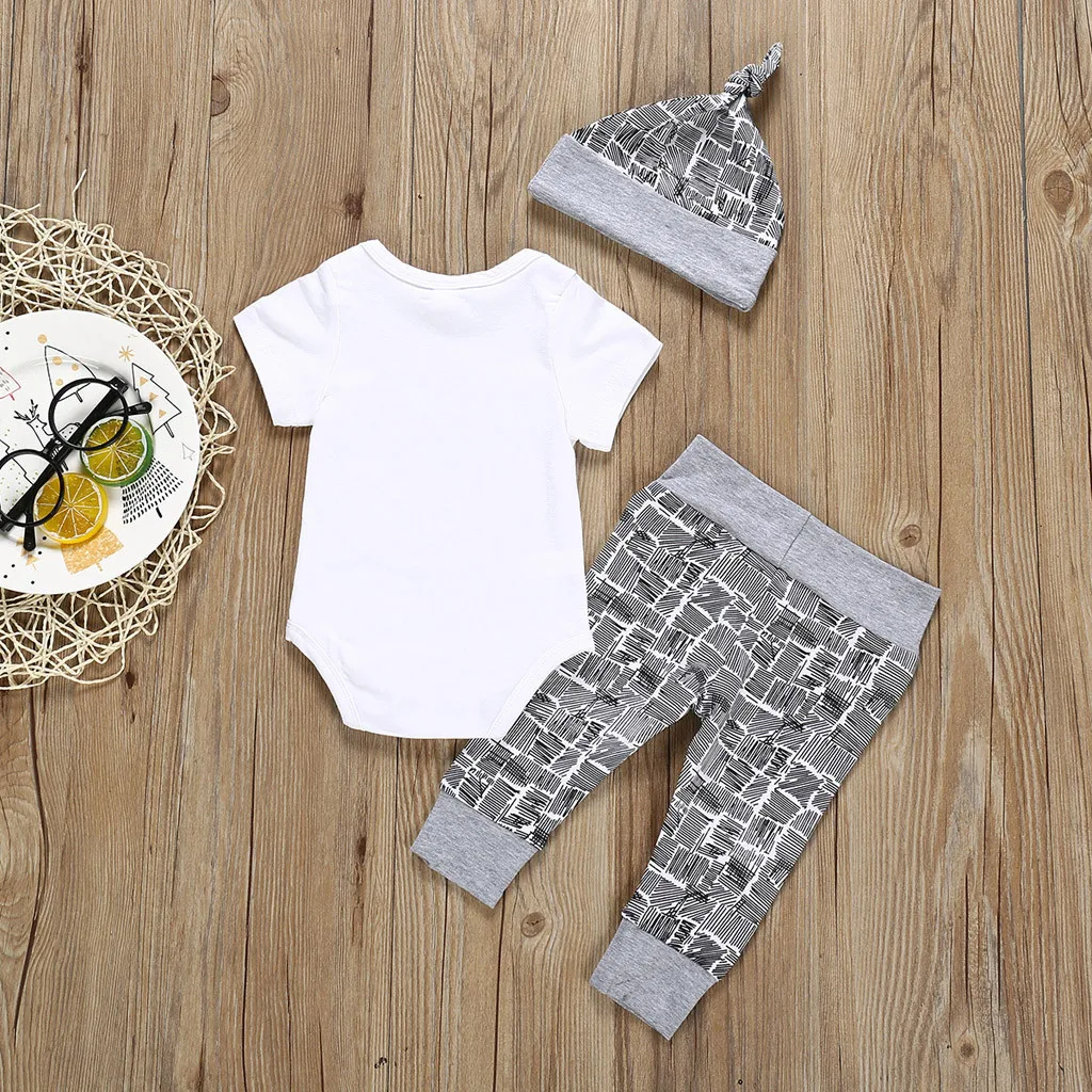 Комплект одежды для новорожденных мальчиков roupa infantil комбинезон с надписью