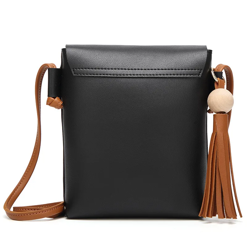 JKBW Vintage Women Shoulder Bags High Quality PU Leather Female Messenger with Tassel Simple Style Lady Crossbody Bag |