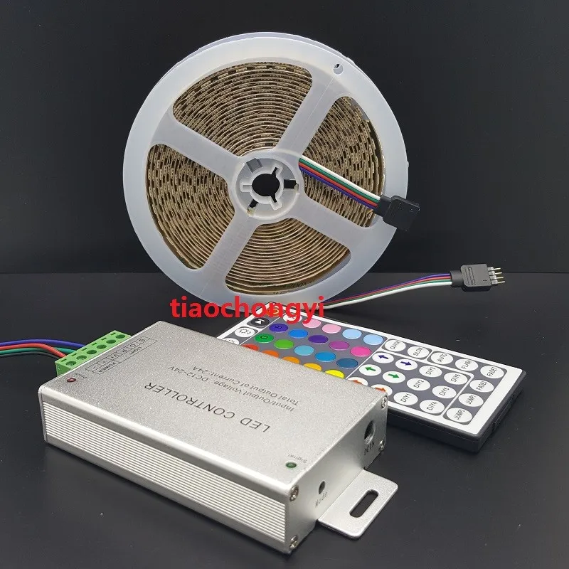 

DC12V 5M 5050 RGB 600LED LED Strip light non waterproof IP20 + 24A 44key IR Remote Controller