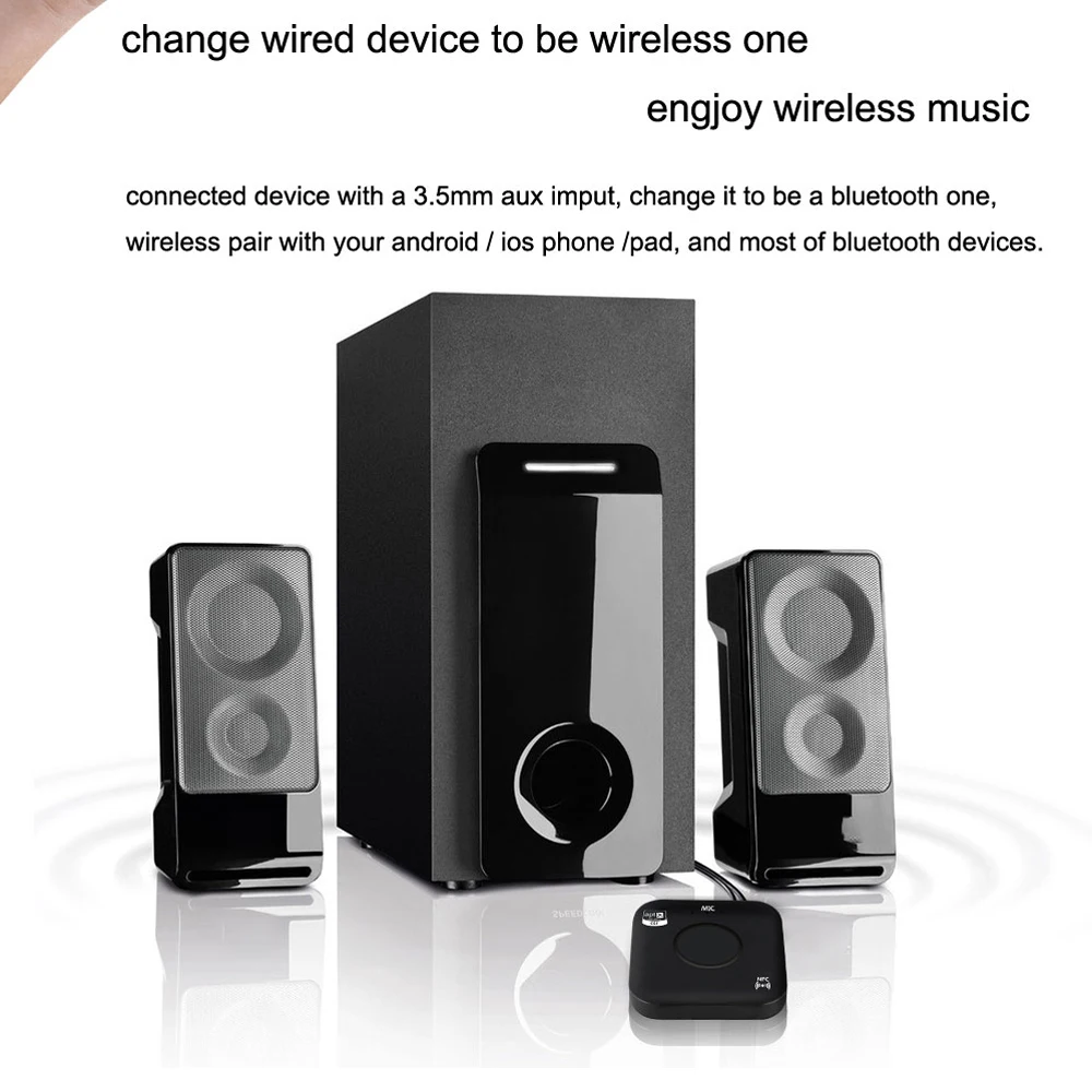 Hevaral Bluetooth приемник APTX 3,5 мм разъем Bluetooth 4,2 адаптер NFC Hi-Fi стерео музыка Handsfree автомобильный беспроводной рецептор наушники