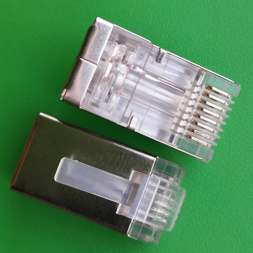 10 шт. CAT6 RJ45 Разъем модульный разъем для компьютера UTP Ethernet кабель позолоченный