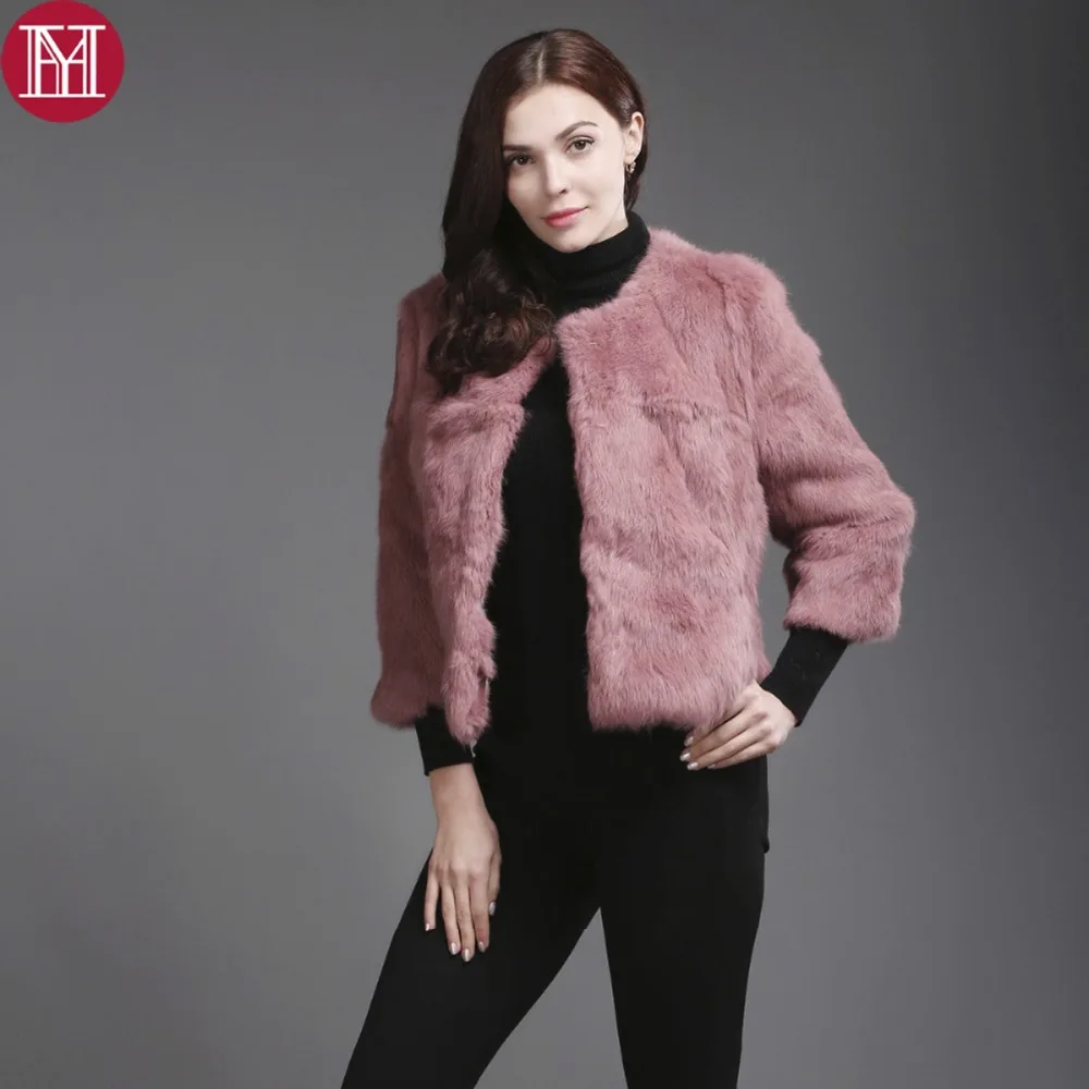 Новинка Лидер продаж короткая шуба из натурального кроличьего меха Женская