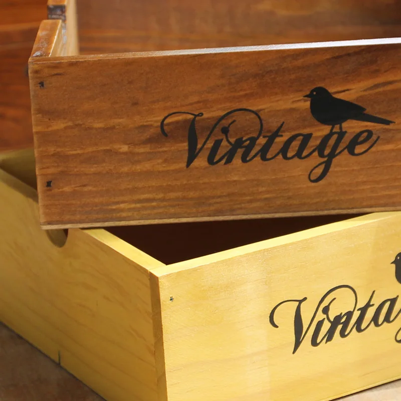 Zakka деревянные ящики для хранения в ретро офисном столе многофункциональные