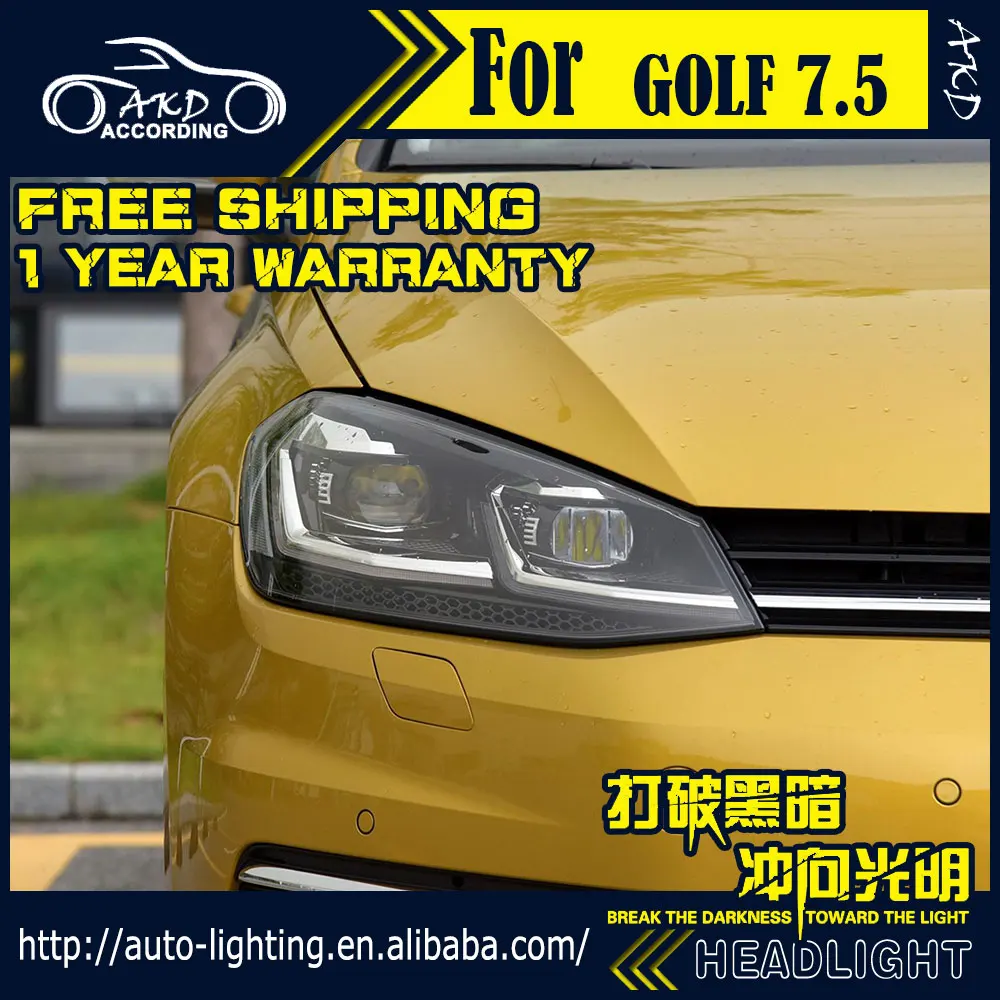 Головной фонарь в сборе для Volks wgen Golf 7 фары Golf 7,5 светодиодный фонарь DRL динамический сигнал поворота Биксеноновые линзы HID