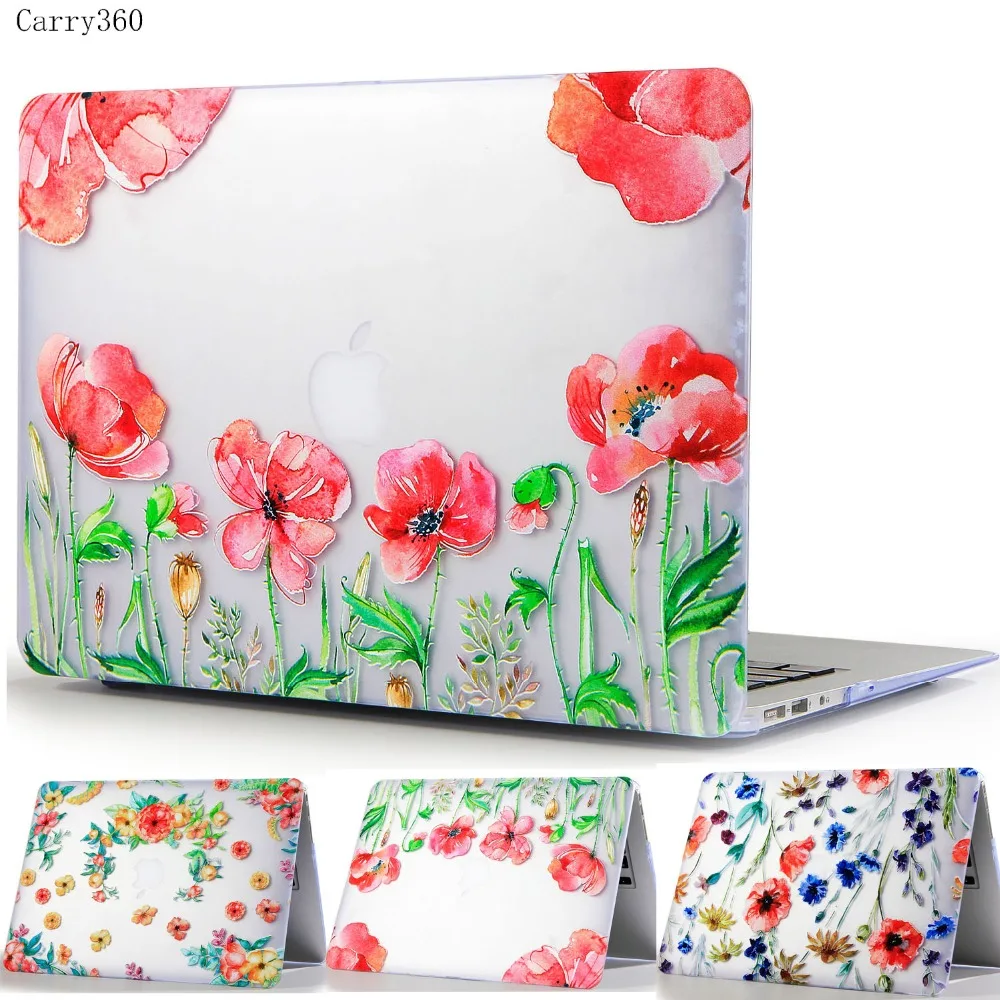 Цветочный Жесткий Чехол для Apple MacBook Air Pro Retina 11 12 13 Mac book New 15 дюймов с сенсорной