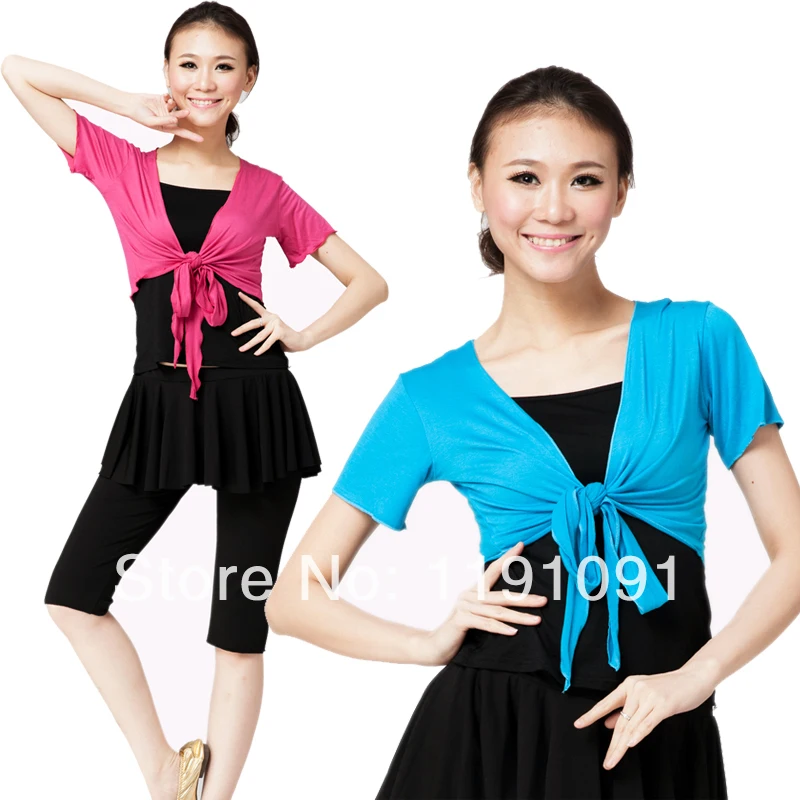 

Square dance short-sleeve top belly dance top Latin dance cape top dance clothes
