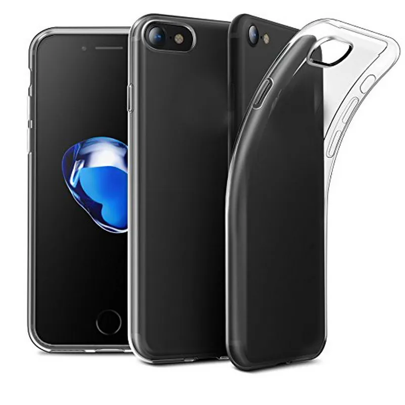 Прозрачный чехол для iphone 8 Plus Чехол Силиконовые Кристалл задняя крышка iPhone 7 6 S 5SE