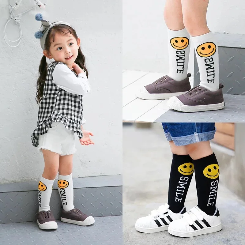 Новые осенние Носки для девочек Детские гольфы до колена младенцев Обувь