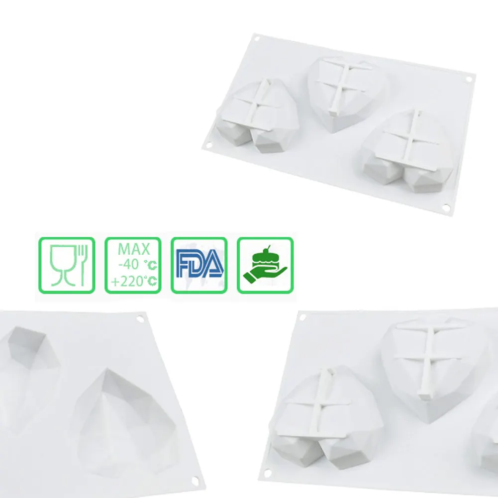 3d формы для торта Формы силиконовые в форме сердца Diy мусс торт помадка Кубик Льда