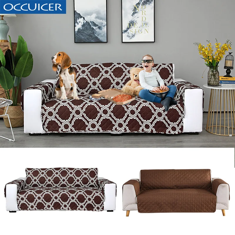 

Double Side Sofa Covers Pets Dogs Sofa Cushion Removable Couch Recliner Quilted Reversible Slipcovers Furniture Protector