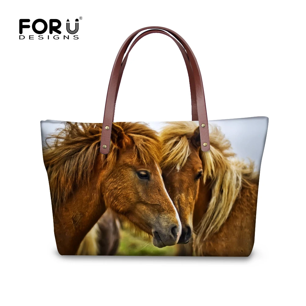 FORUDESIGNS 3D сумочки Crazy Horse для женщин повседневные дорожные большие сумки тоуты